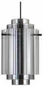 подвесной светильник с многослойным плафоном из дымчатого стекла цилиндрической формы