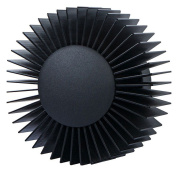 накладной светильник с круглым корпусом и радиальной структурой в чёрном цвете