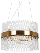 подвесная люстра с двойным кольцом из стеклянных элементов