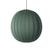 KW75 TG LED Made by Hand Knit-Wit Подвесной светильник с крупным шаровым тканевым абажуром зелёного оттенка, встроенный LED