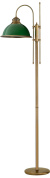 напольный светильник с металлическим купольным плафоном зелёного цвета