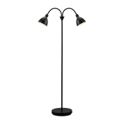 торшер с двойным плафоном чёрный