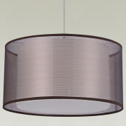 подвесной светильник с текстильным абажуром хром