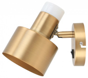 настенное бра цилиндрической формы с металлическим основанием золотого оттенка