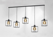 KERMA L 5 Davidts lighting Kerma подвесной светильник с пятью кубическими плафонами на прямоугольной планке