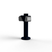 уличная розетка на стойке синего цвета