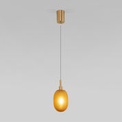 подвесной светильник с овальным стеклянным плафоном янтарного цвета