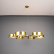 многоламповая потолочная люстра с круглыми алебастровыми дисками