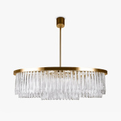 люстра с каскадными каплевидными подвесами в форме кольца