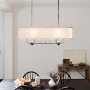 Heddle 8 Light Linear Chandelier Beech and Anvil Iron люстра 52467AVI Kichler