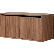 42049 New Works New Works Shelving System низкий шкаф с фасадами под орех для модульного стеллажа