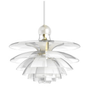 подвесной светильник с многослойным стеклянным плафоном в форме цветка