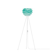 торшер с абажуром из волнообразных панелей бирюзового оттенка