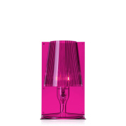 настольный светильник с розовым прозрачным плафоном