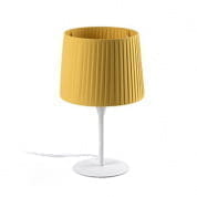 64310-39 SAMBA WHITE TABLE LAMP YELLOW RIBBONED LAMPSHADE ø настольная лампа Faro barcelona