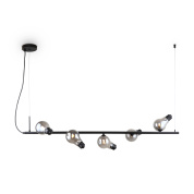 подвесной светильник с направленными спотами на металлической штанге черного цвета