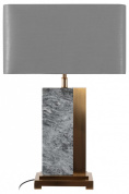 настольная лампа с серым абажуром и основанием из мрамора