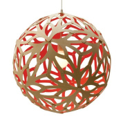 387 David Trubridge Floral Сферический подвесной светильник из фанеры красного цвета Ø100