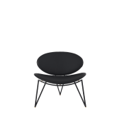 508659000083 SEMPER AYTM Кресло с чёрной обивкой и ножками из металла, слегка изогнутая форма