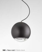 подвесной светильник с матовым чёрным плафоном округлой формы