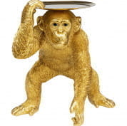 53411 Деко Статуэтка Дворецкий Играющий Шимпанзе Золото 52см Kare Design