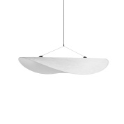 подвесной светильник с широким изогнутым плафоном из белого композита