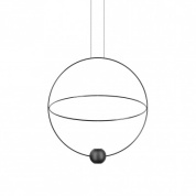 дизайнерская люстра в форме двух колец с черными элементами