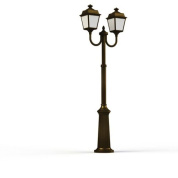 уличный фонарь с двумя рожками в бронзовом стиле