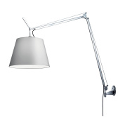 торшер с длинным подвижным рычагом и абажуром цилиндрической формы