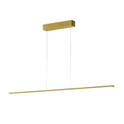 подвесной светильник линейный с латунной планкой и подвесом на тросах