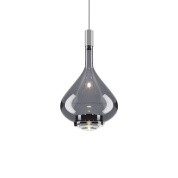 люстра с плафоном из черного выдувного стекла на подвесе