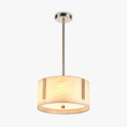 подвесной светильник с цилиндрическим абажуром из ткани