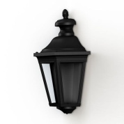 настенное бра с чёрным корпусом и стеклянным плафоном