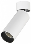 поворотный потолочный спот белого цвета с цилиндрическим корпусом
