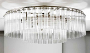 люстра с каскадом стеклянных подвесок и металлическим каркасом