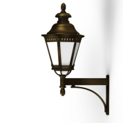 настенный уличный светильник с плафоном бронзового цвета на кронштейне