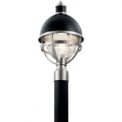 Tollis 18" 1 Light Post Light with Clear Ribbed Glass Black and Brushed Nickel уличный светильник 59052BK Kichler