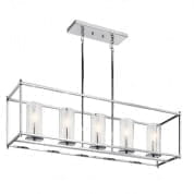 Crosby 13.75" 5 Light Linear Chandelier with Clear Glass Chrome люстра 43995CH Kichler