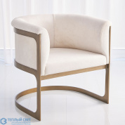 Regan Barrel Chair w/Ivory Hair-on-Hide-Antique Brass Global Views кресло