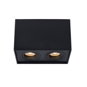 потолочный светильник с двумя встроенными лампами чёрного цвета