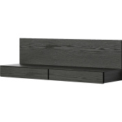 настенный медиа-блок из черного ясеня с горизонтальной панелью