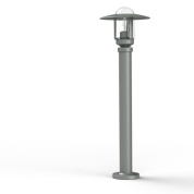 садовый светильник серого цвета с купольным прозрачным плафоном