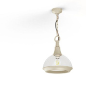 подвесной светильник с одним купольным плафоном на подвесе цвета слоновой кости