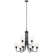 Valserrano 9 Light Chandelier Clear Seeded Glass Black люстра 44378BKCS Kichler