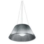 подвесной светильник с тканевым абажуром серого цвета