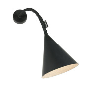 настенное бра с матовым коническим абажуром и гибким основанием