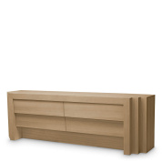 TM0144 Eichholtz Metropolitan комод из светлого дерева с горизонтальными линиями и гладкой поверхностью