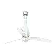 32000-9 ETERFAN LED Shiny white/transparent ceiling fan with DC motor люстра с вентилятором Faro barcelona