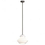 Everly 10.25" 1 Light Schoolhouse Pendant Satin Etched Cased Opal Glass Olde Bronze подвесной светильник 42044OZWH Kichler