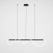 подвесной линейный светильник в черном корпусе на тросах